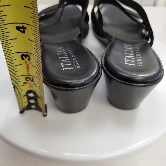 Italian Shoemakers - Slip on black wedge sandals - Size 10 - Picture 4 of 7